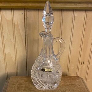 Elegant Genuine Lead Crystal handcut Glass vinegar or oil Dispenser.